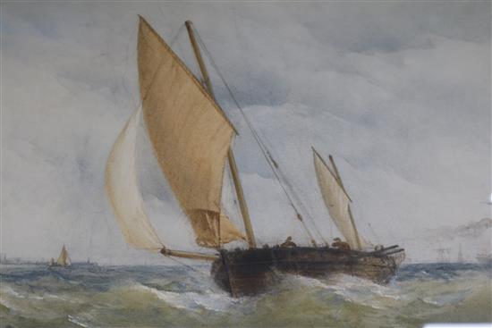 Charles Taylor Junior (fl. 1841-1883), Shipping off Yarmouth, 35.5cm x 81.5cm